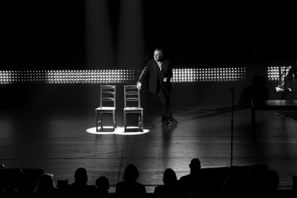 A picture of Bono from the movie, Bono: Stories of Surrender.