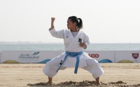 Doha, Qatar - October 13, 2019:  Individual Kata Round 2 and Rankings at Katara Beach during day three of the 1st ANOC World Beach Games Qatar 2019 (Photo Konstantinos Tsakalidis / Laurel Photo Services)