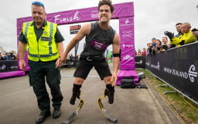 Liam Malone completing the Hawke's Bay marathon