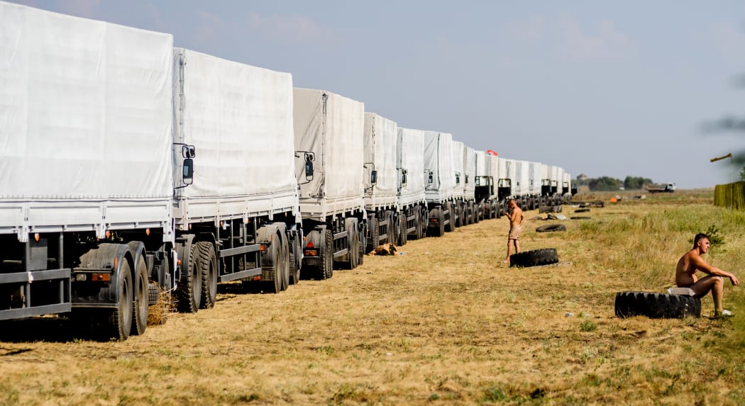 A massive Russian aid convoy rumbled towards Ukraine's border on 13 August.