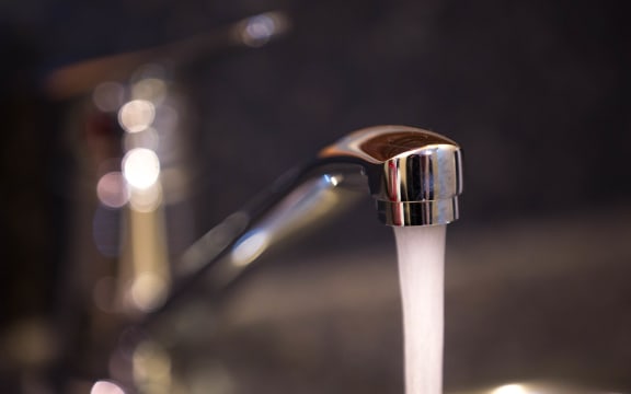 Water running from a tap
