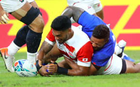 Timothy Lafaele scored the first try against his country of birth.