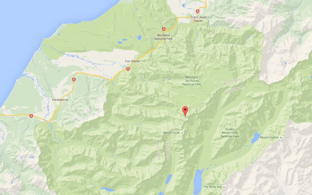 Location of Mt Silberhorn in Aoraki/Mt Cook National Park.