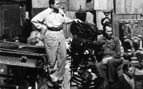 Orson Welles during the filming of Citizen Kane.