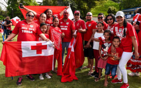 Tongan supporters at the fan day at Ōtāhuhu Rugby League Club