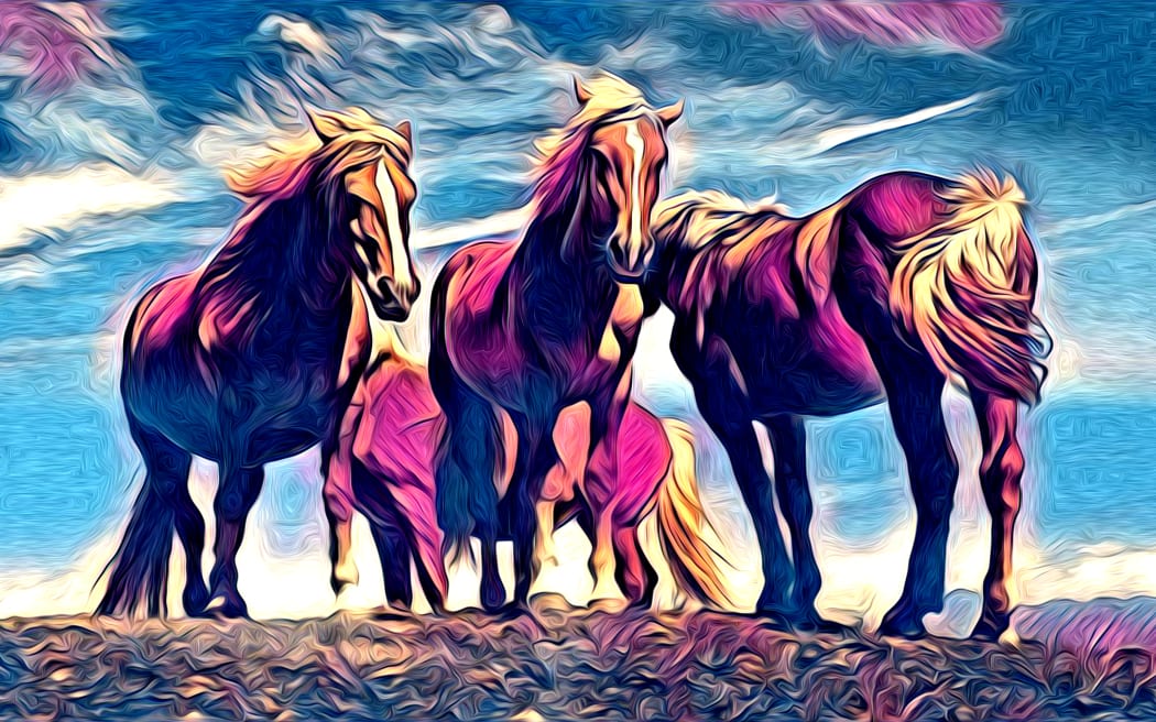 freehand horse art illustration paint