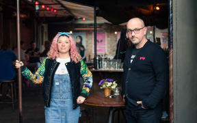 Golden Dawn bar manager Laura Lopez Lopez and entertainment manager Matt Crawley.