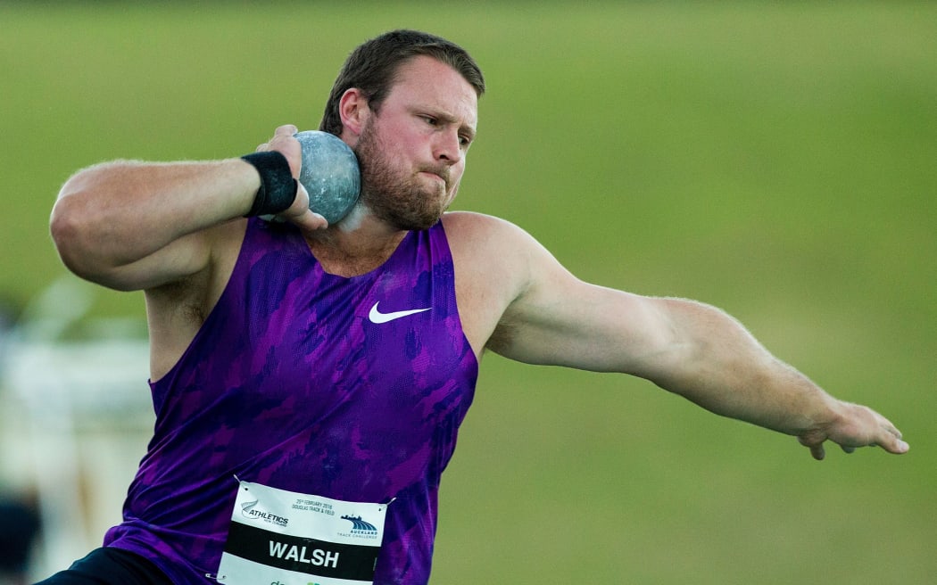 Shot putter Tom Walsh in action Auckland 2016