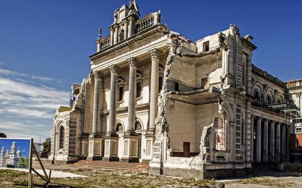 The damaged Catholic Basilica in Christchurch