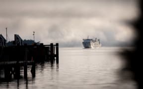 The Aratere in Picton ahead of its final Cook Strait sailing.