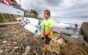 New Zealand surfer Billy Stairmand during the 2024 ISA World Surfing Games in Puerto Rico.