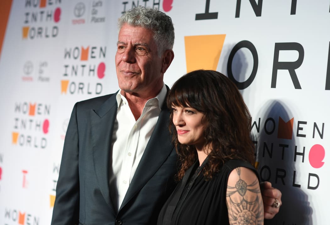 Chef Anthony Bourdain and Italian actress Asia Argento attend the 2018 Women In The World Summit at Lincoln Center in New York City.