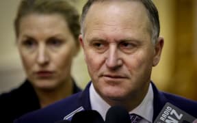 John Key during caucus run talking about Richie McCaw and the royal family.