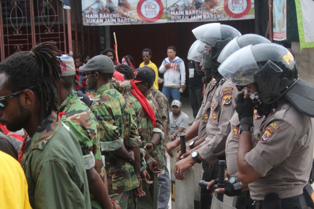 Indonesian police clamp down on West Papuan pro-independence demonstrators.