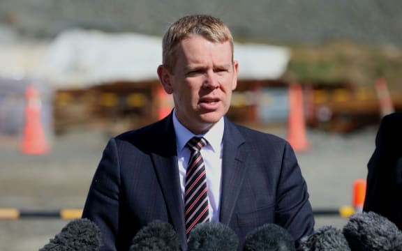 Prime Minister Chris Hipkins  announces the government's plan for land transport over the next decade, prioritising more than $20 billion of funding on 14 new roads and public transport links. Announcement made on 17 August, 2023 in Auckland.