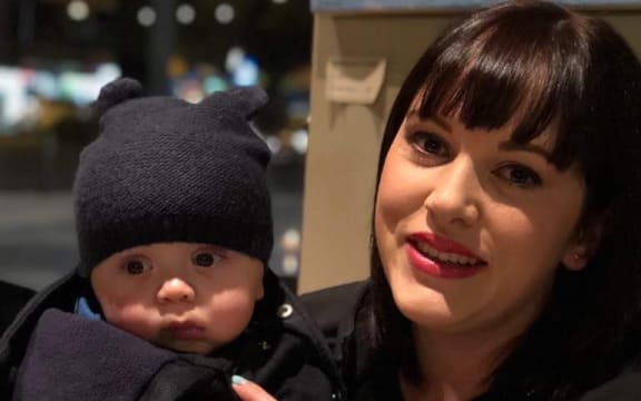 August (at six months) and mum Chelsey Field.