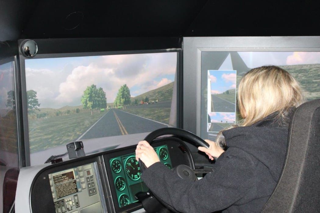 Testing underway in the simulator at the NZI Traction Seminar in Auckland