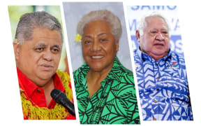 FAST's La'auli Leuatea Polataivao, SUP's Fiame Naomi Mata'afa, and HRPP's Tuila'epa Sa'ilele Malielegaoi.