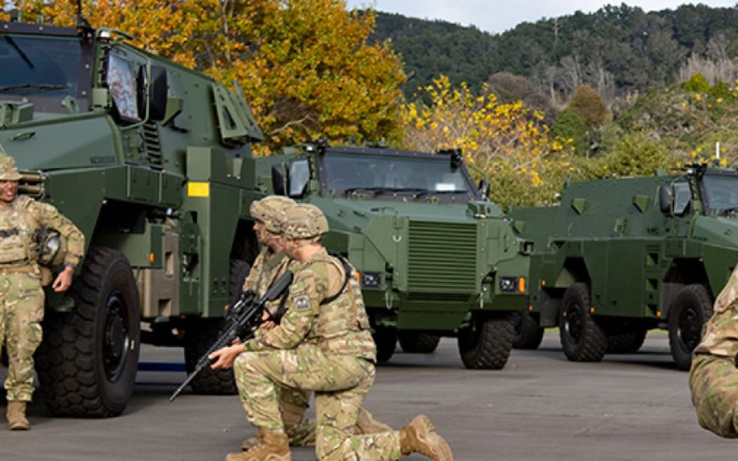 NZ Army Bushmaster 5.5 armoured vehicles.