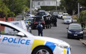 Armed police surrounded a property on Tutuki Street in the Auckland suburb of Waterview on 5 February, 2025.