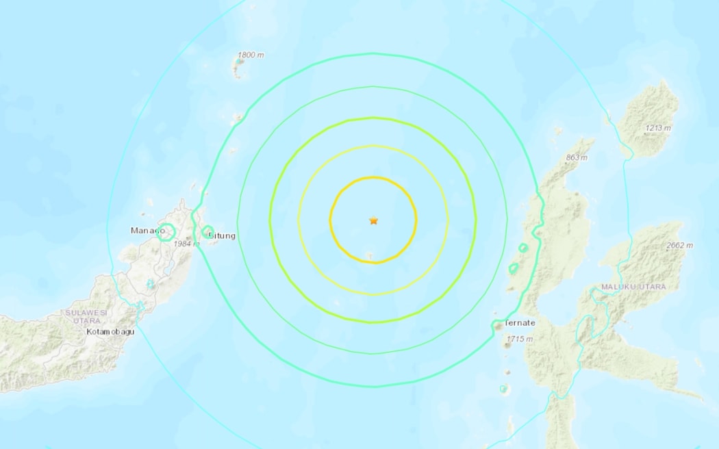 Map of quake area