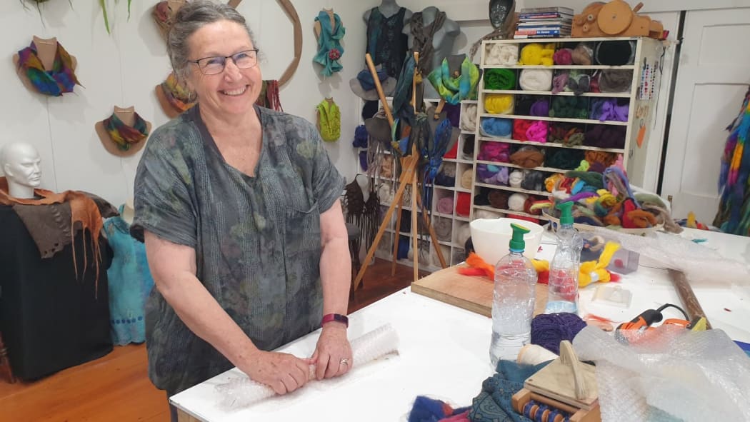 Felter Janette Leobald in her New Plymouth studio.