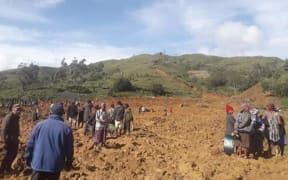 At least 12 people are feared dead after a landslip in the Tambul-Nebilyer district in Papua New Guinea's Western Highlands Province. 21 March 2020.