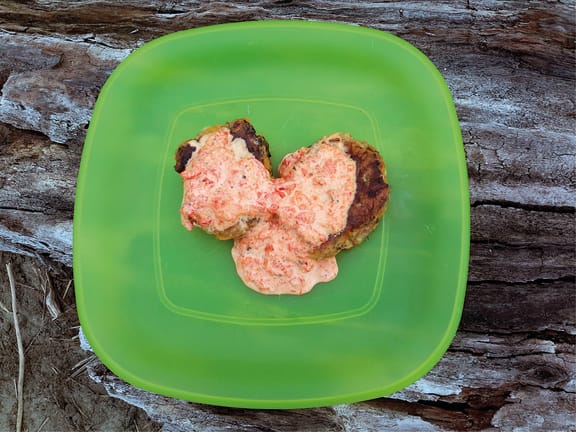 Smoked Kahawai and Kūmara Fish Cakes with Red Capsicum