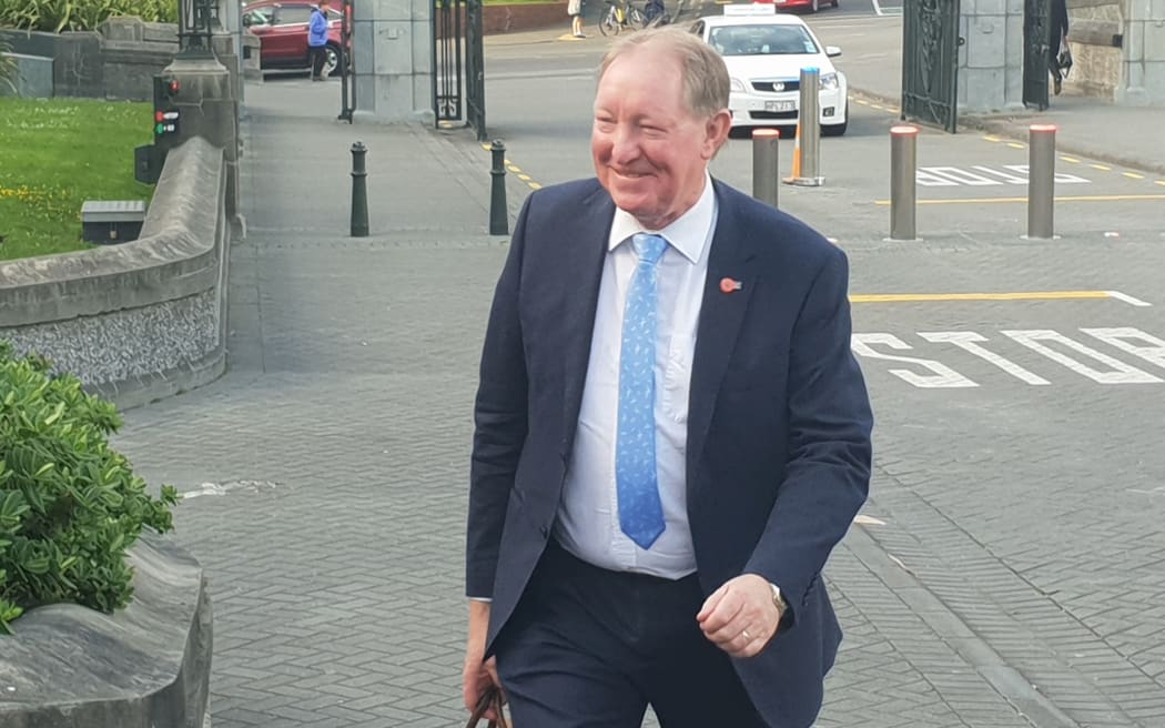 National MP Nick Smith arriving at Parliament where National's caucus will meet to discuss Jami-Lee Ross controversy.