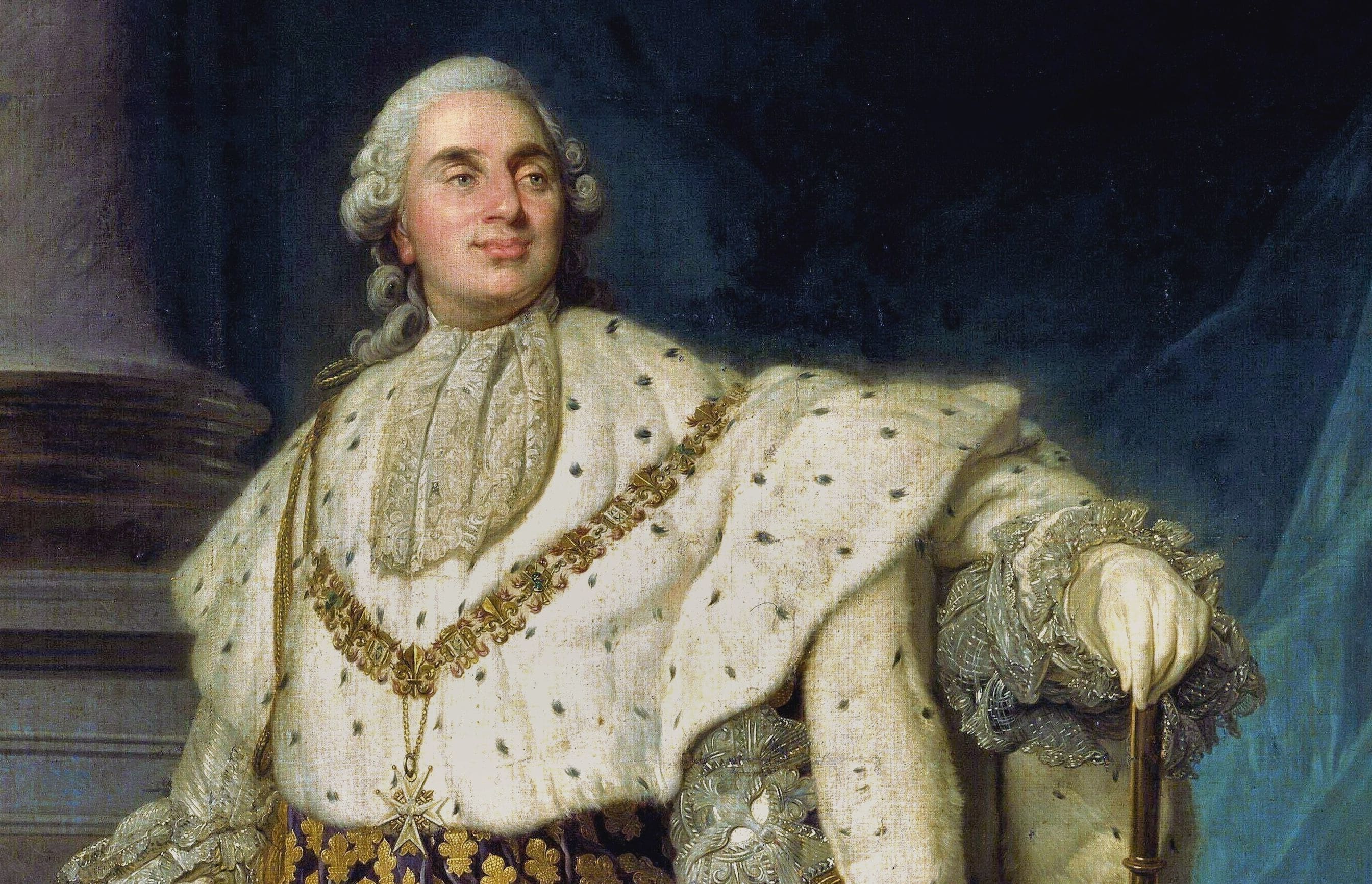Louis XVI in Coronation Robes - a 1777 oil painting by Joseph-Siffred Duplessis