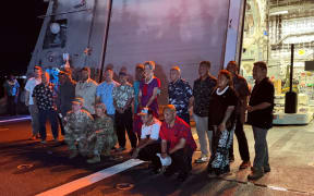 During the visit of the USS Cincinnati to Majuro in July, Marshallese veterans were honored with a dinner and program onboard the U.S. Navy vessel. U.S. Ambassador to the Marshall Islands Laura Stone is in the center back row and Marshall Islands Foreign Minister Kalani Kaneko is fourth from right
