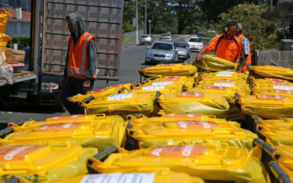 Fruit bins being put out at every house in a 200m radius from where the fruit fly was found in Grey Lynn.