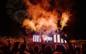 The stage for Rhythm and Vines, in Gisborne.