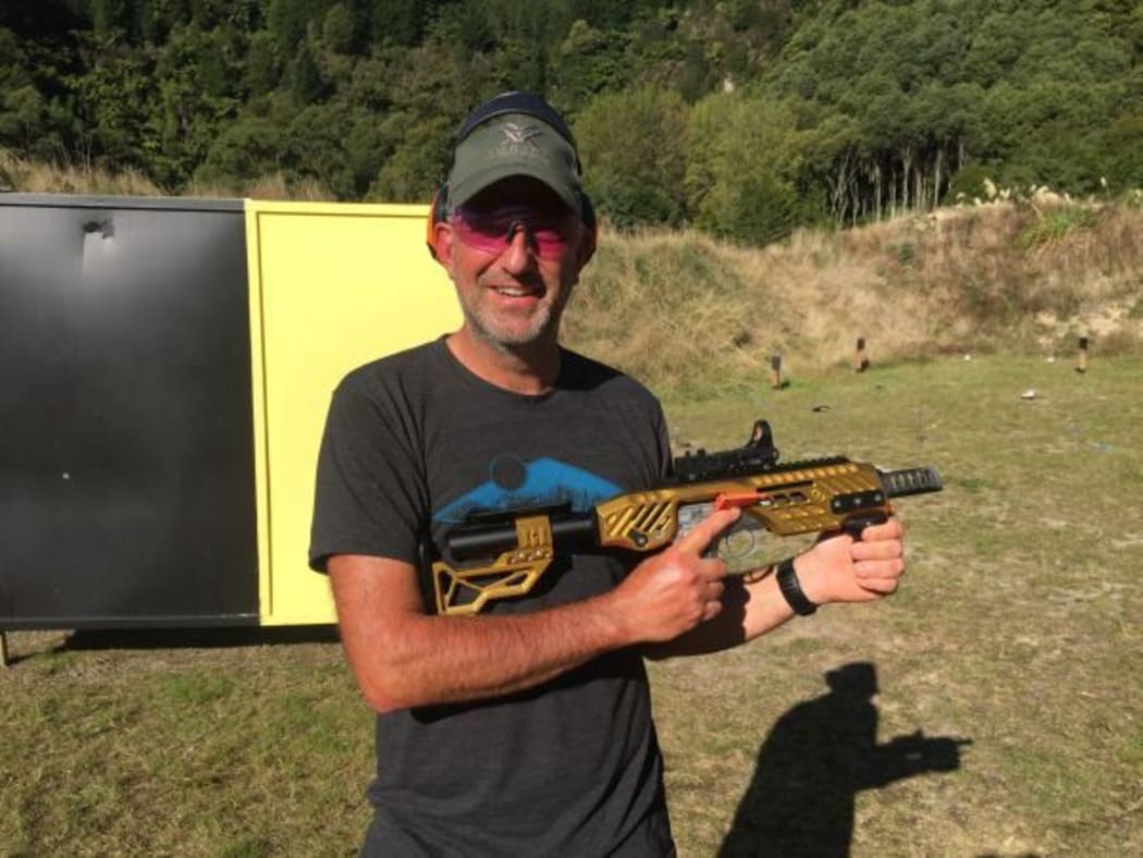 Simon Morton in action at the Rotorua Pistol Club