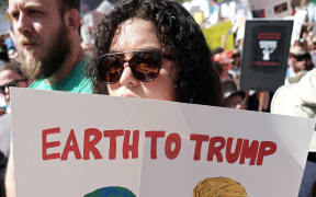 Scientists and supporters gather in Pershing Square for a March for Science on April 22, 2017 in Los Angeles, California.