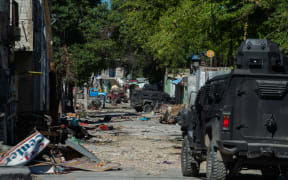A police vehicle on patrol near Bernard Mevs hospital, in Port-au-Prince, Haiti, on 17 December, 2024.