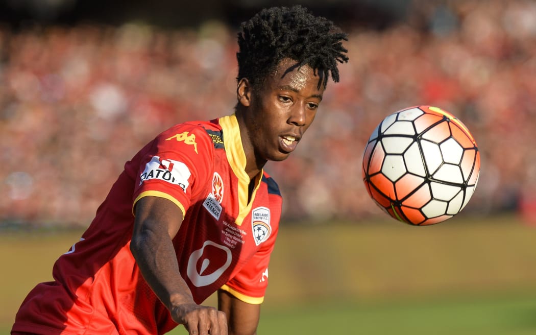 Adelaide midfielder Bruce Kamau in action during A League Grand Final versus Western Sydney.