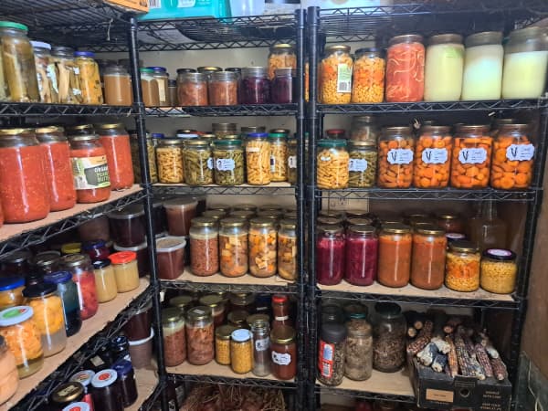 Preserved veges at Luke and Deborah Halford's homestead.