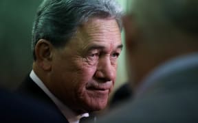 Deputy Prime Minister and leader of New Zealand First Winston Peters fields questions from journalists at Parliament. 10 April 2018