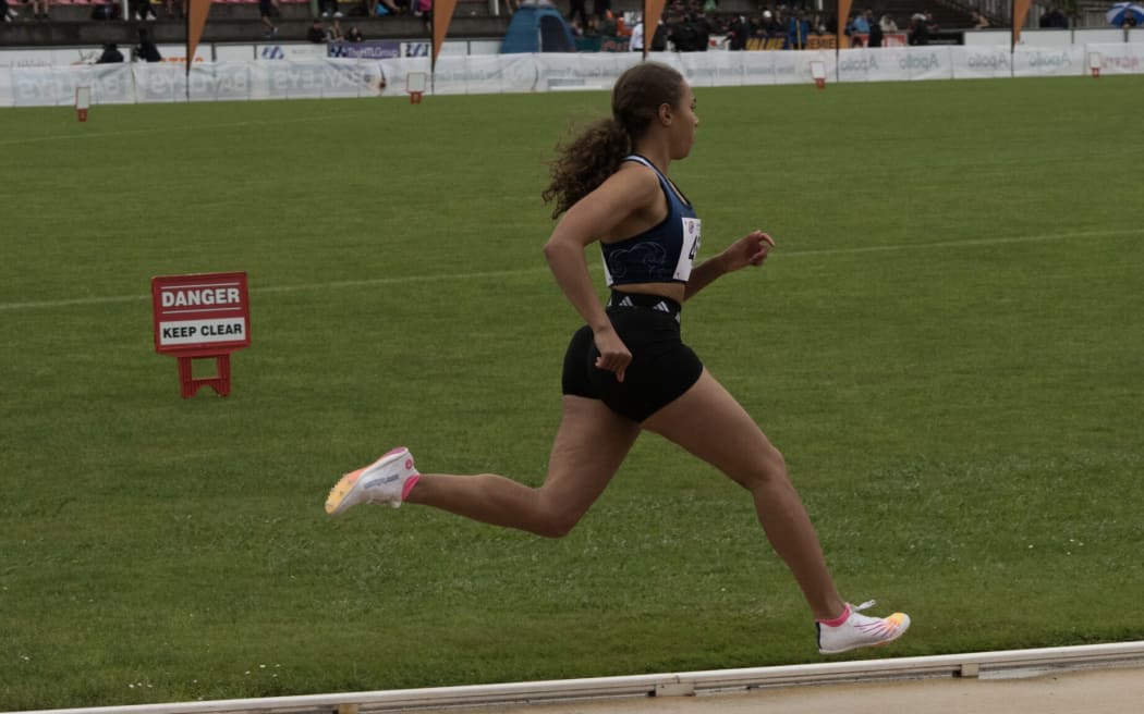 Jordan Evans-Tobata on the track.