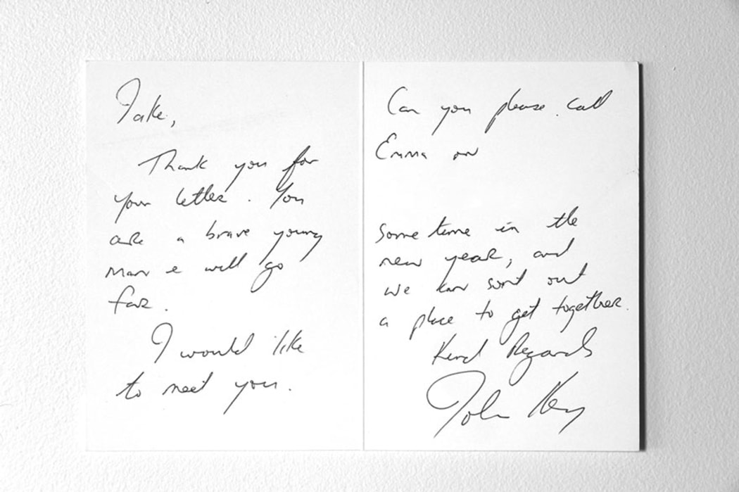 John Key's card to Jake Millar