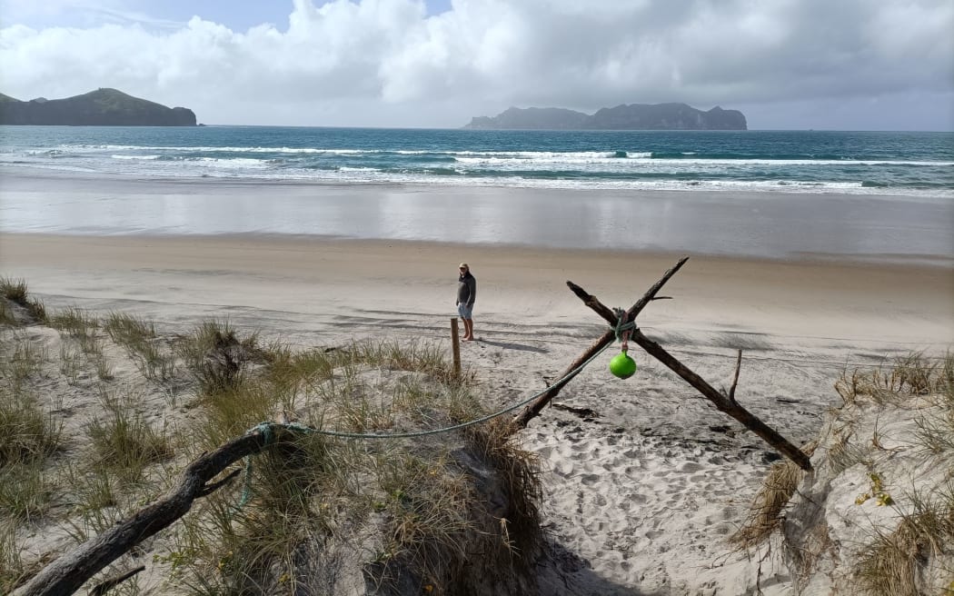 Tim Higham at a favourite location: the wild solitude of Whangapoua Beach, Aotea Great Barrier.