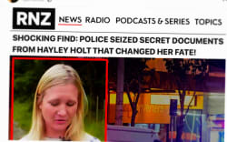 Fake RNZ news about Hayley Holt circulating on the hijacked Facebook page of Trevor Mallard.