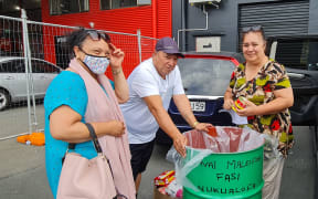 This family are sending supplies to Nuku'alofa
