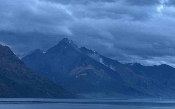 The fire at Lake Wakatipu as seen on Wednesday morning.