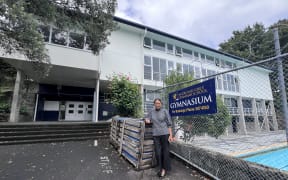 Auckland Girls' Grammar principal Ngaire Ashmore and the unusable gymnasium.