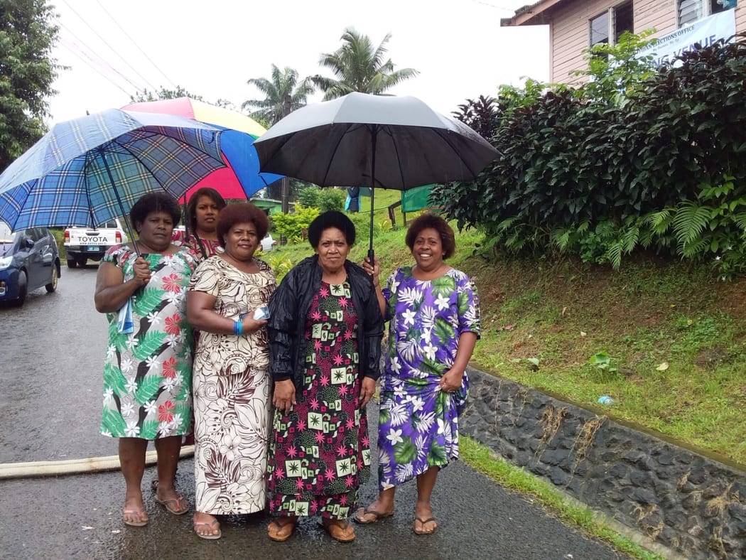 Voters heading to the polls in Fiji