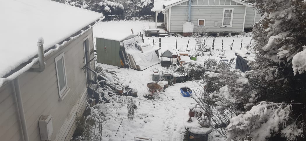 Heavy snow settled in Ohakune in the central North Island, 9 August 2021.