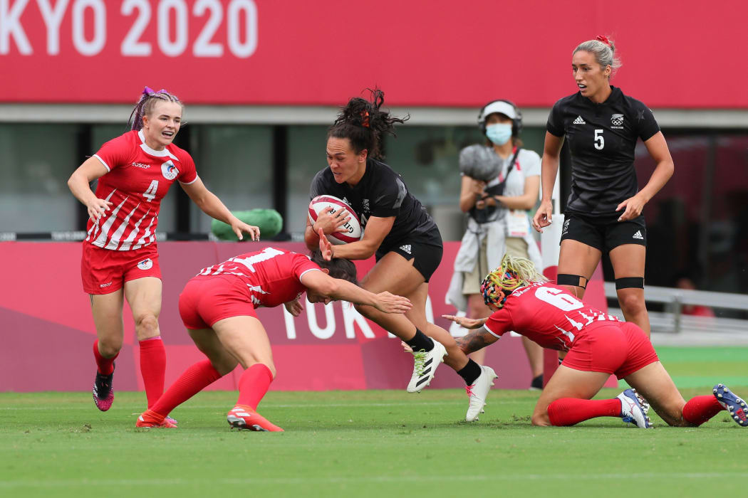Portia Woodman during New Zealand v ROC, Tokyo 2020 Olympic Games Rugby Women's Quater Final match at Tokyo Stadium, Tokyo, Japan on Manday 30th July 2021.
Mandatory credit: @ Kenji Demura / www.photosport.nz