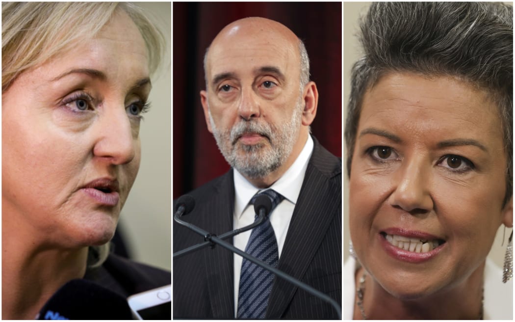 Amy Adams, left, Gabriel Makhlouf and Paula Bennett